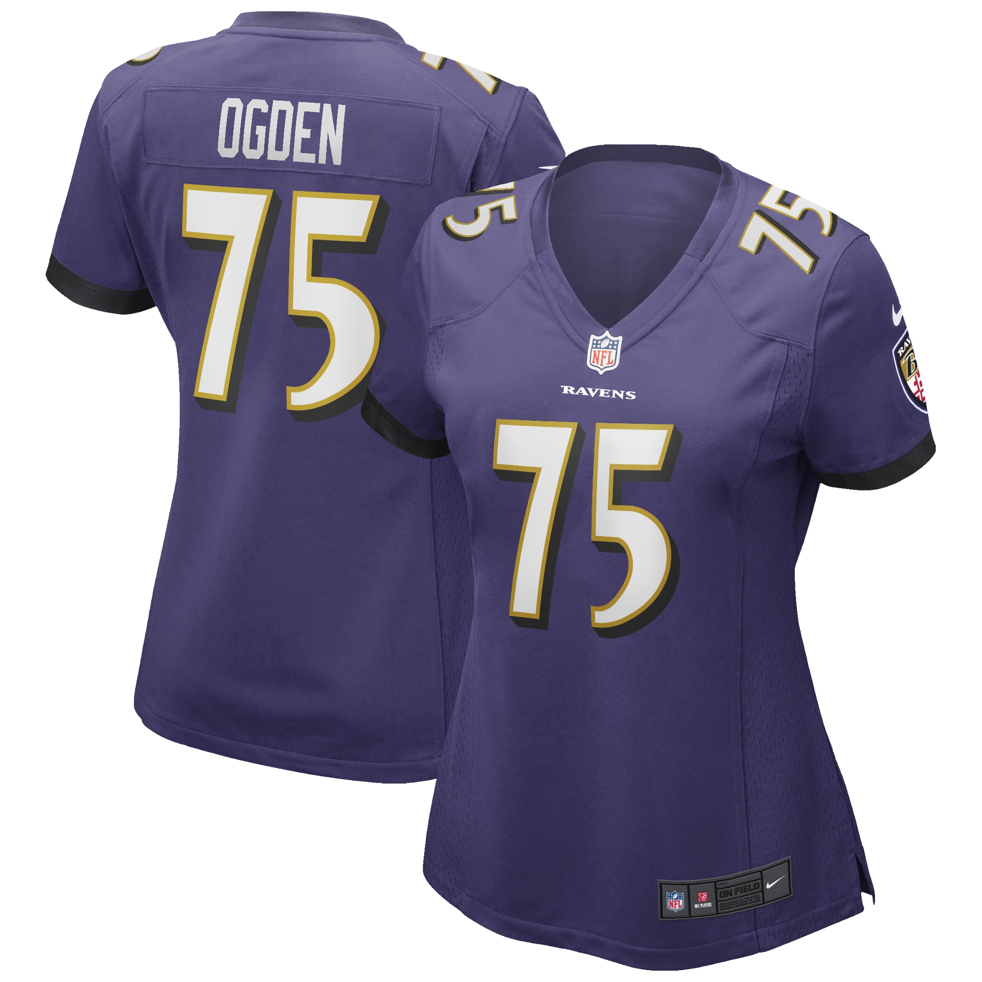 Jonathan Ogden Baltimore Ravens Women's Game Retired Player Jersey – Purple