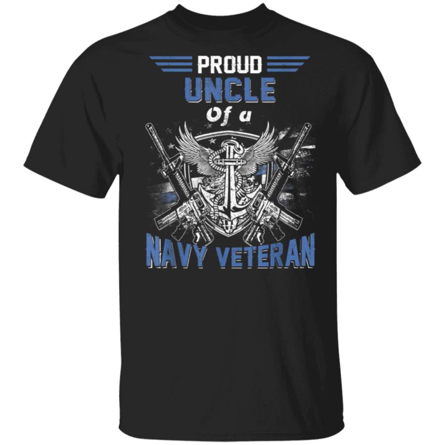 Proud Uncle of A Navy Veteran Sailor USA Flag TShirt