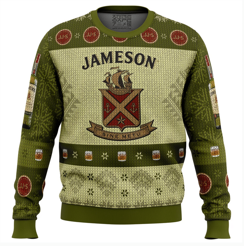 .Jameson Irish Whiskey Sine Metu Ugly Christmas Sweater 2021