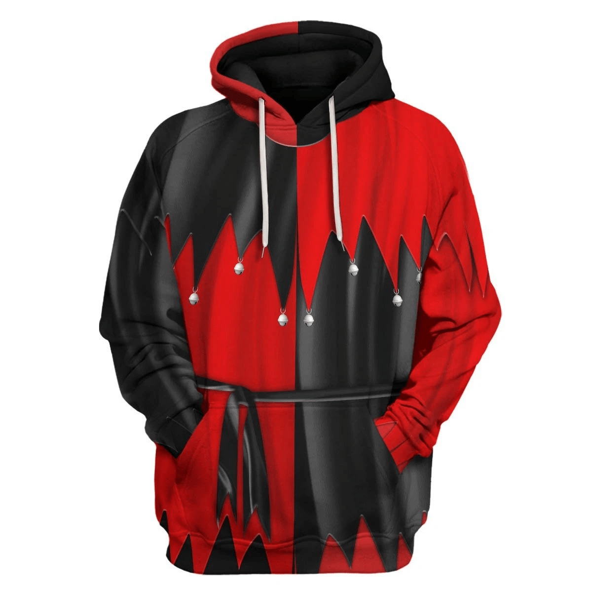 Halloween Shirt Halloween Red Evil Jester Black Red Costume Hoodie Halloween Costume Full Print Full Size