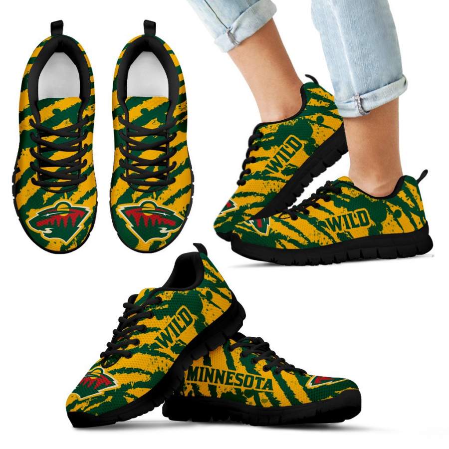 Stripes Pattern Print Minnesota Wild Sneakers V3