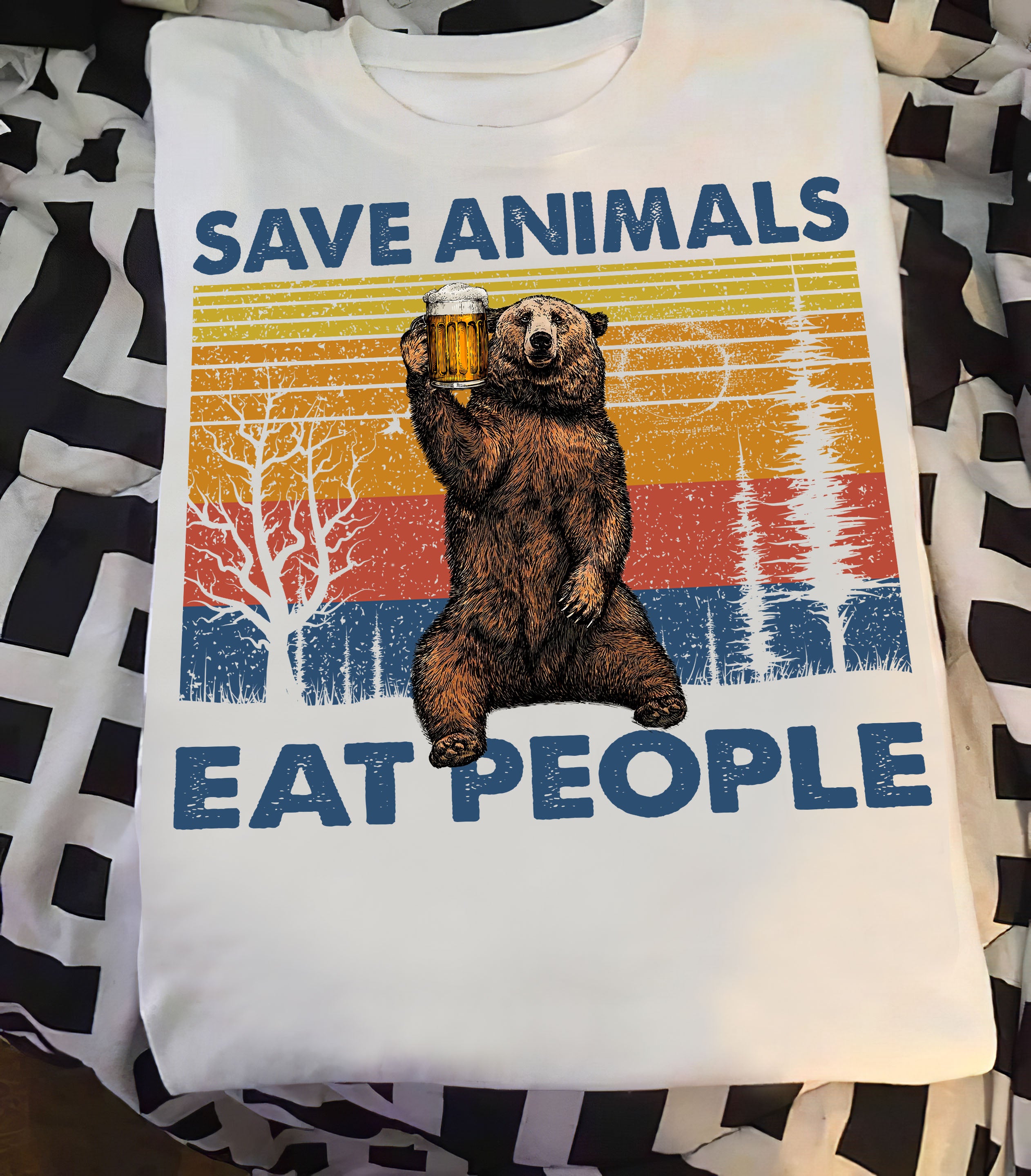 Save Animals Eat People Graphic Unisex T Shirt, Sweatshirt, Hoodie Size S – 5XL