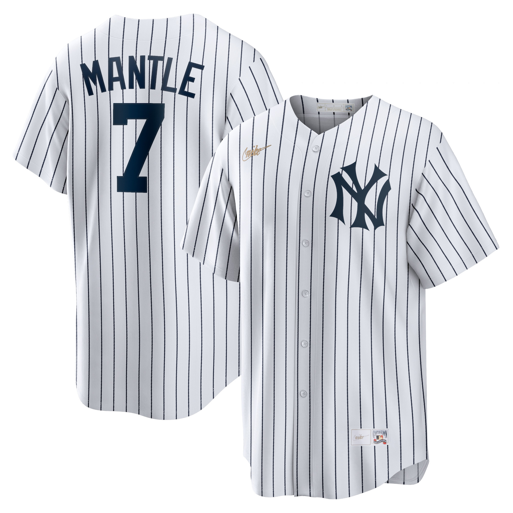 Mickey Mantle New York Yankees Home Cooperstown Collection Player Jersey – White