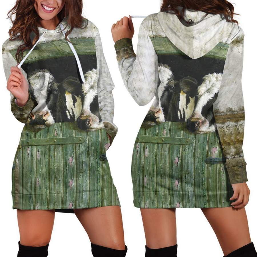 Two Cow Hoodie Dress