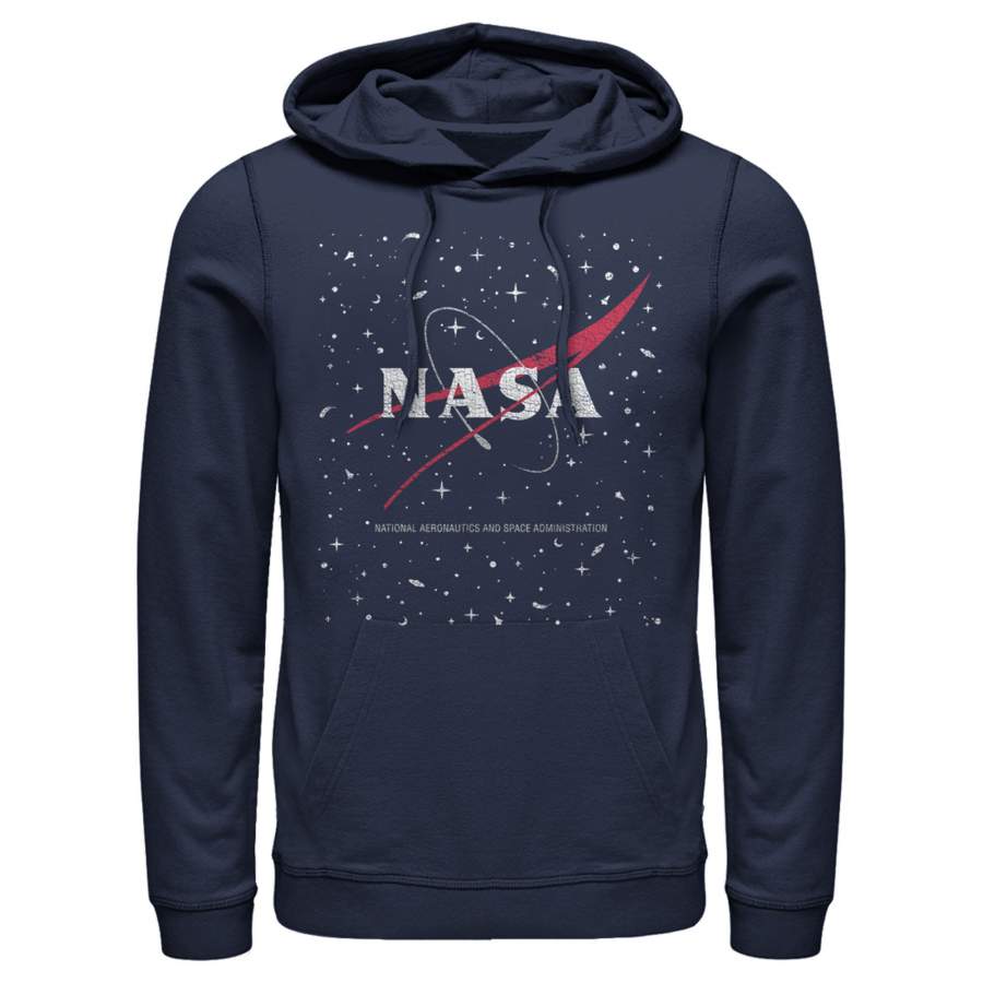 NASA Men’s Circle Distressed Space Logo  Lightweight Hoodie