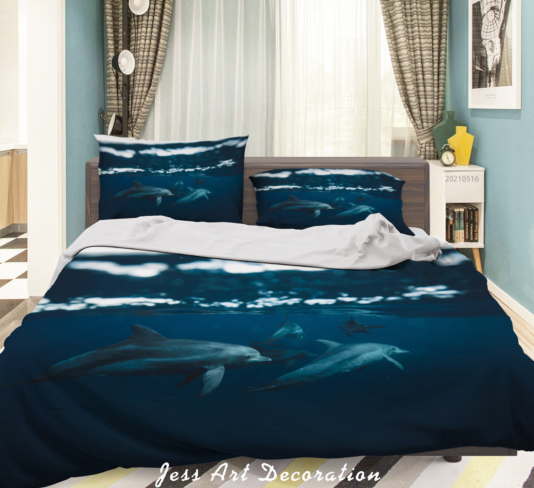 3D Sea Animal Whale Quilt Cover Set Bedding Set Duvet Cover Pillowcases 2