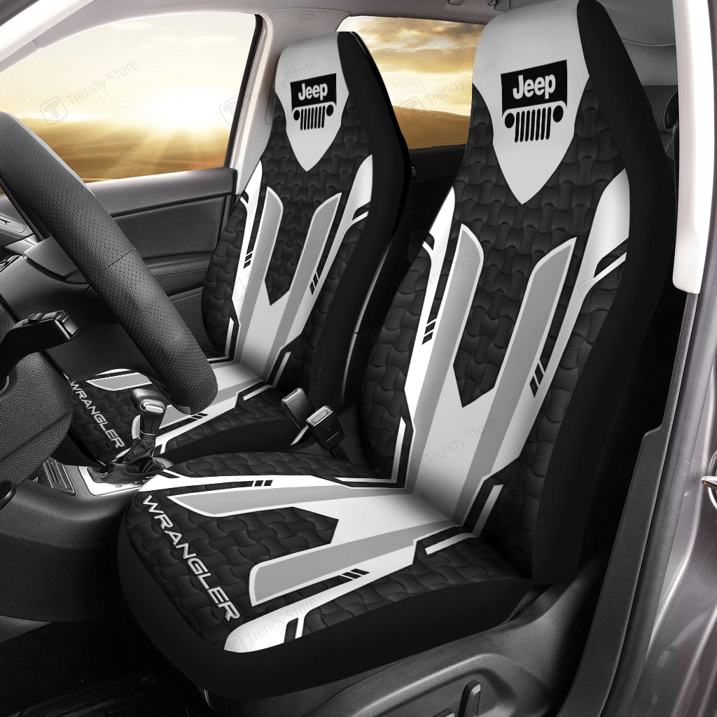 Jeep Wrangler Car Seat Cover (Set Of 2) Ver 15 (White)