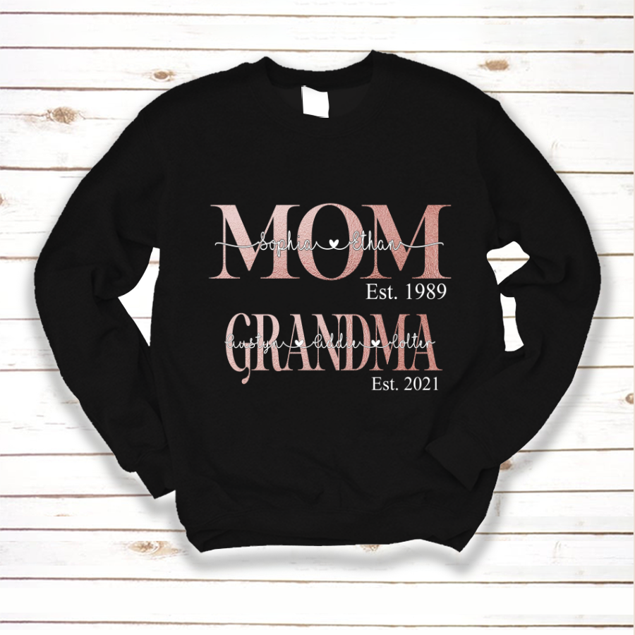 Personalized Mom Grandma With Grandkids Sweatshirt