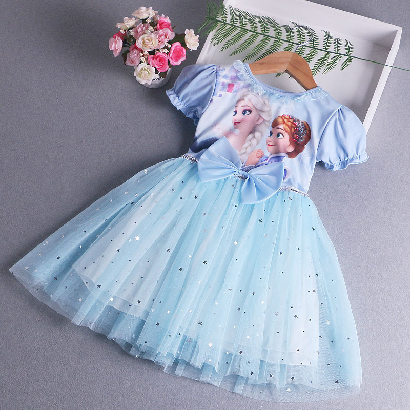 2022 New Frozen Long-sleeved Elsa Princess Dress Female Treasure Autumn Birthday Dress Tutu Skirt Children’s Elsa Dress alx