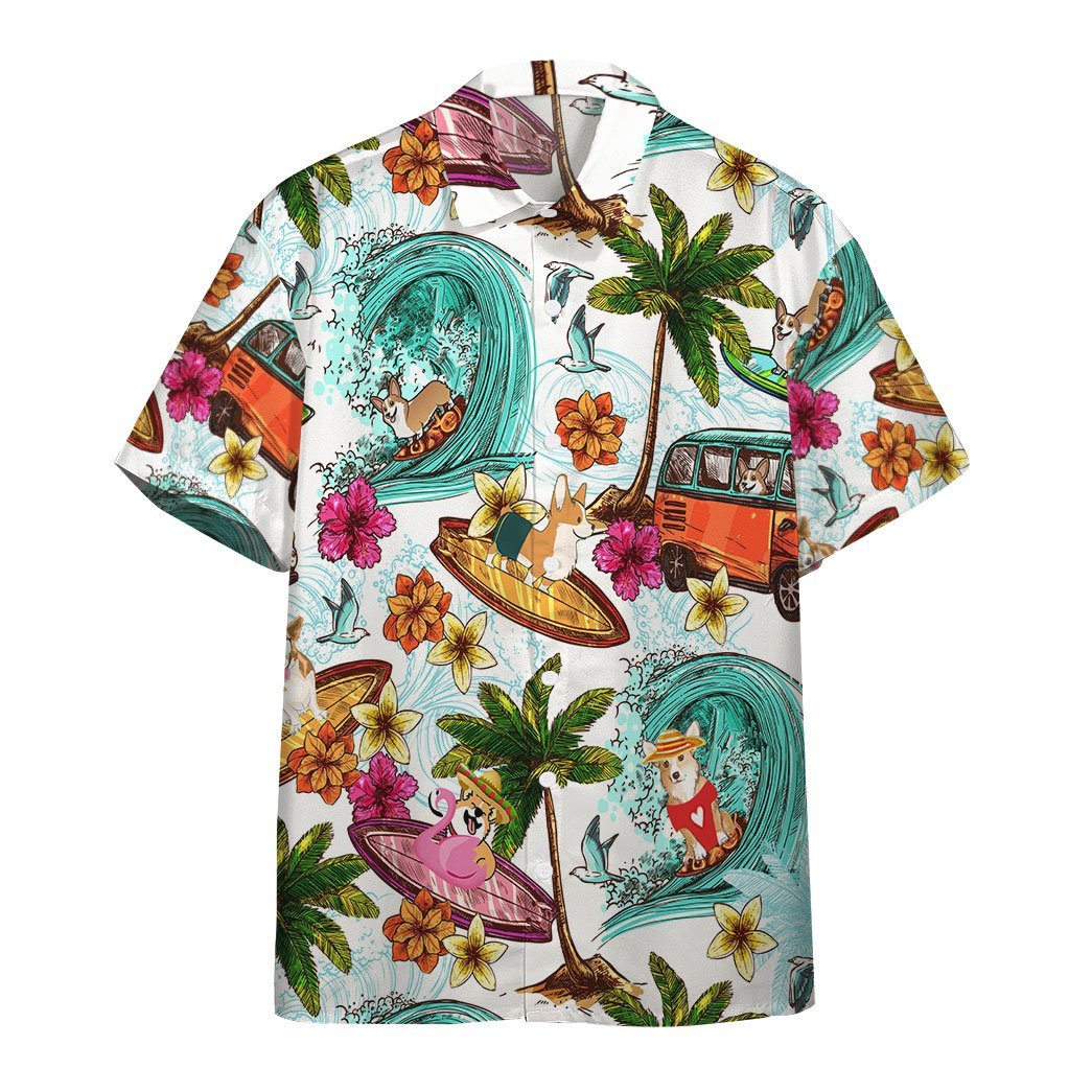 Corgi Dog All Over Printed Hawaii Shirt Ha14097