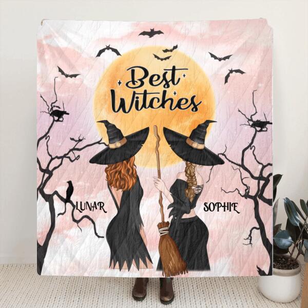 Custom Personalized Witches Quilt/ Fleece Blanket – Halloween Gift For Friends – Best Witches