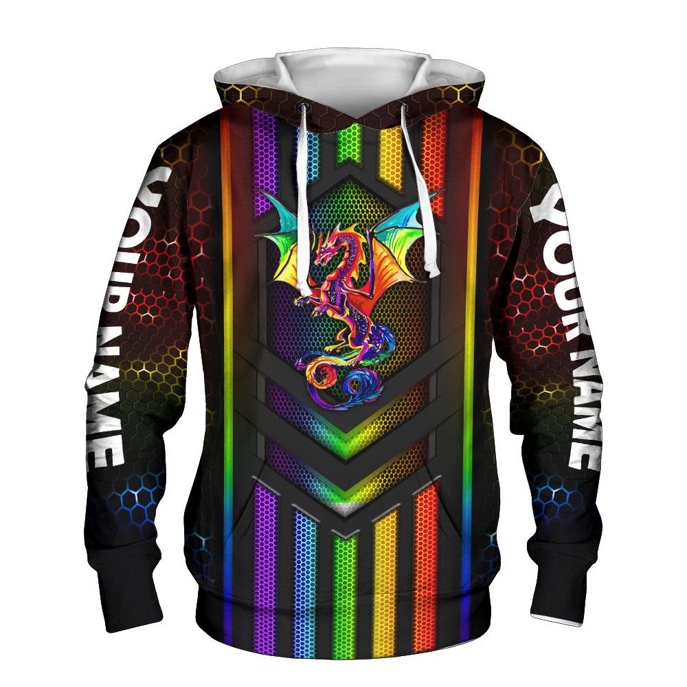 Rainbow Dragon Sublimation Personalized Shirt For Men And Women