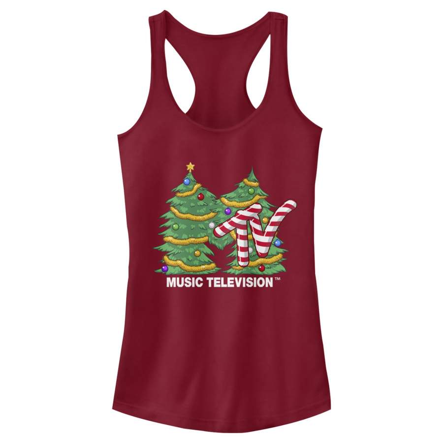 MTV Junior’s Christmas Tree Logo  Racerback Tank