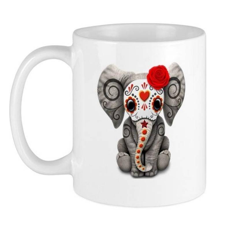 Skull Baby Elephant Unique Coffee Mug