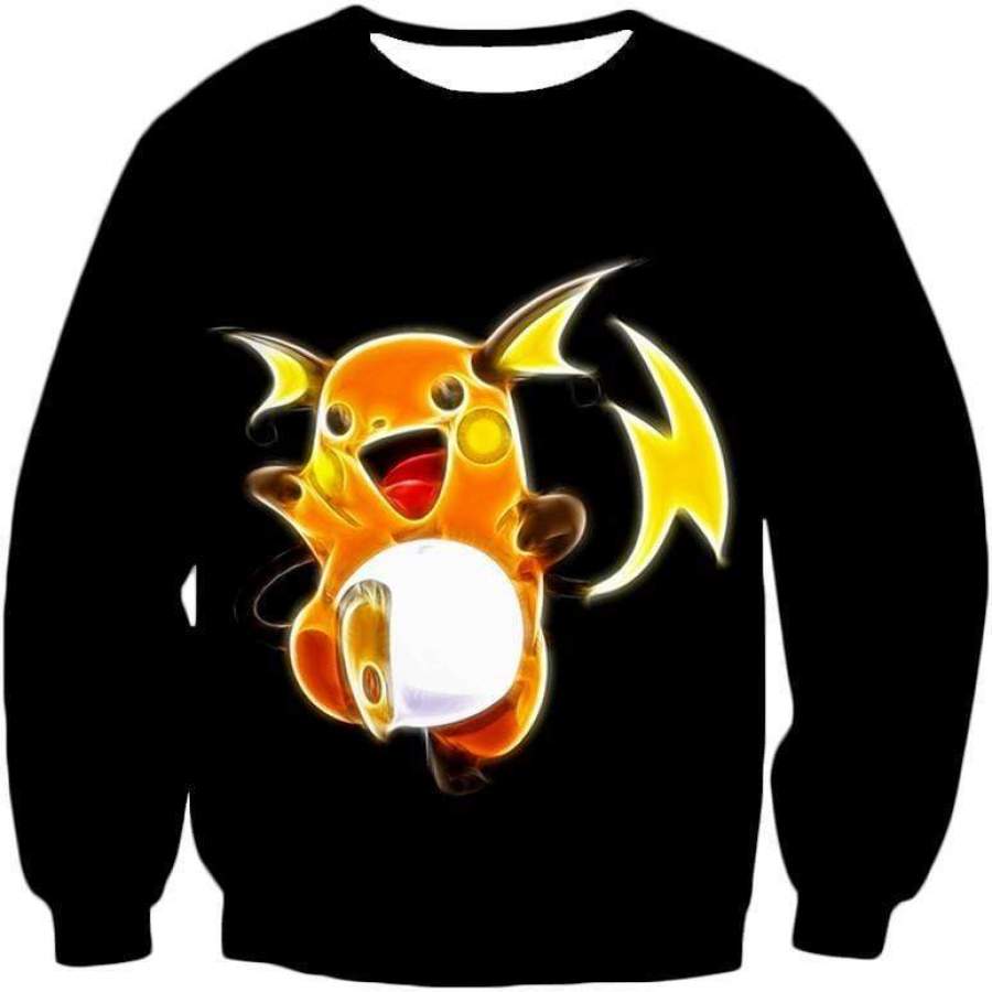 Pokemon Cool Thunder Pokemon Raichu Black Sweatshirt  - Pokemon Sweatshirt Animood