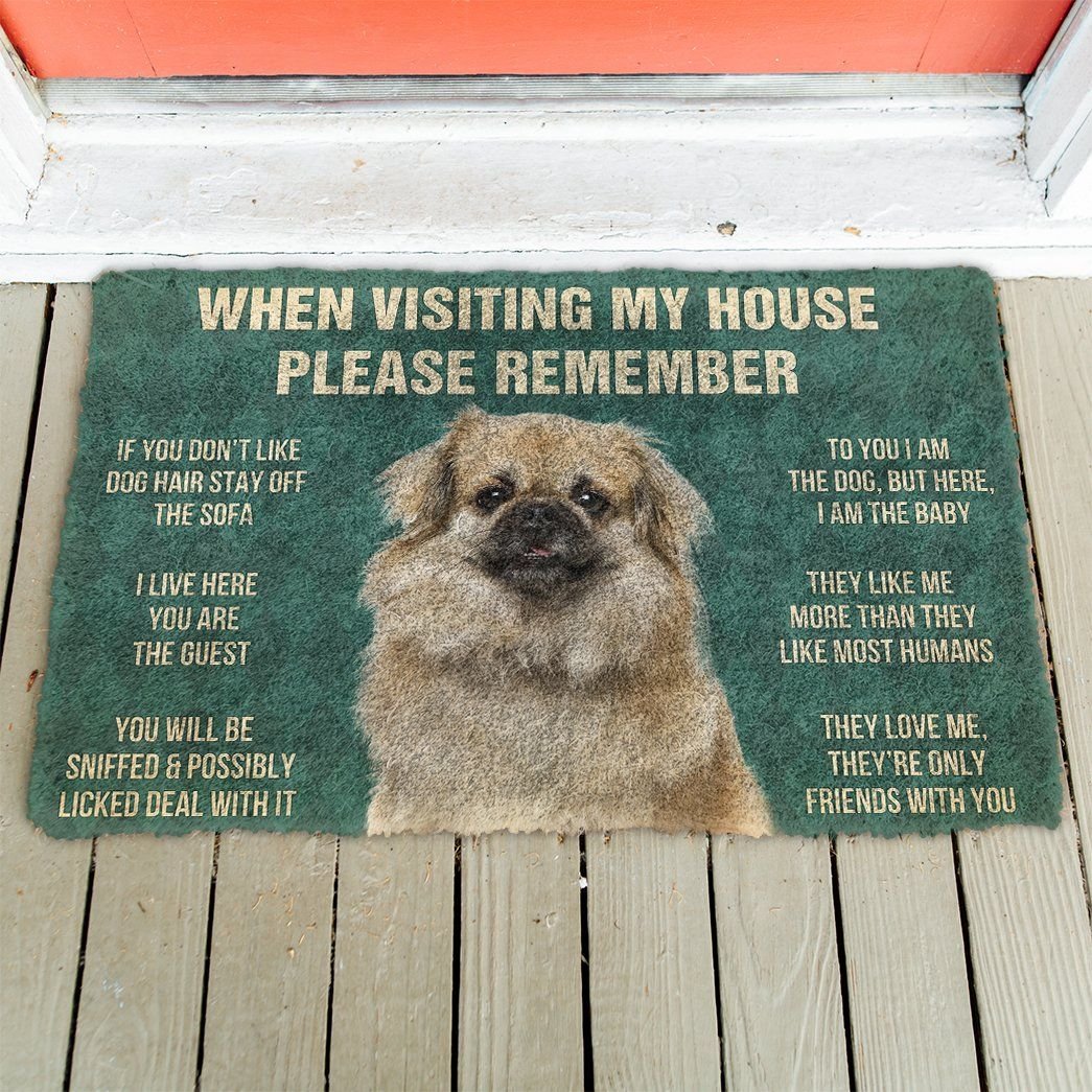 3D Please Remember Tibetan Spaniel Dogs House Rules Doormat