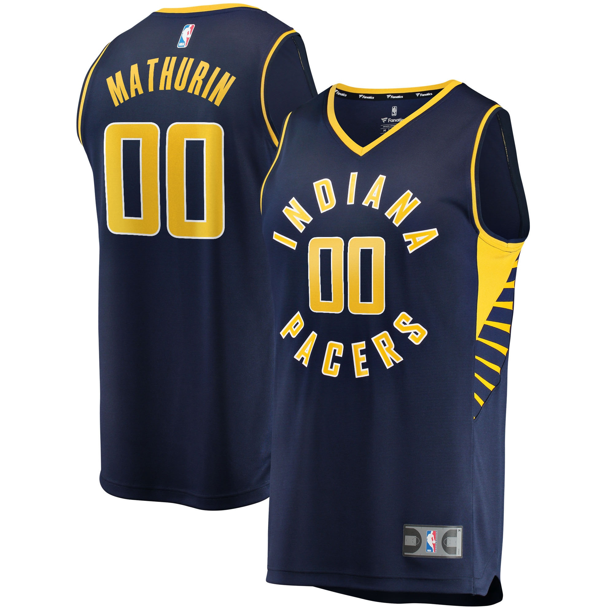 Bennedict Mathurin Indiana Pacers Fanatics Branded 2022 NBA Draft First Round Pick Fast Break Replica Jersey – Icon Edition – Navy NBA