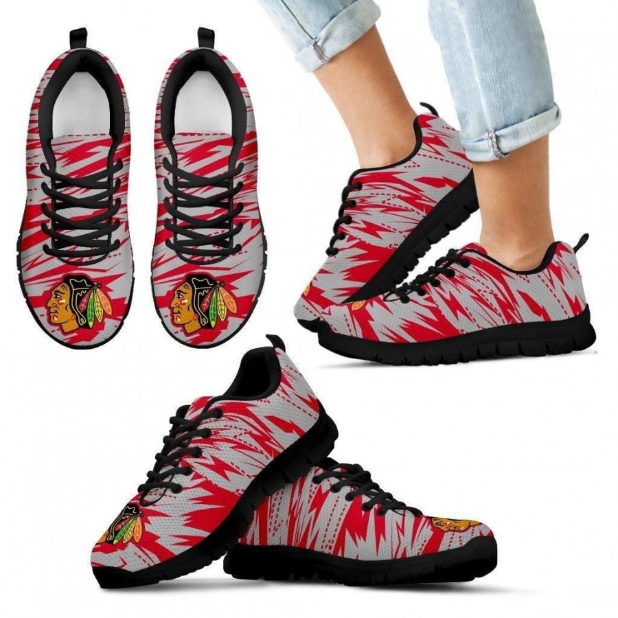 Brush Strong Cracking Comfortable Chicago Blackhawks Sneakers #300