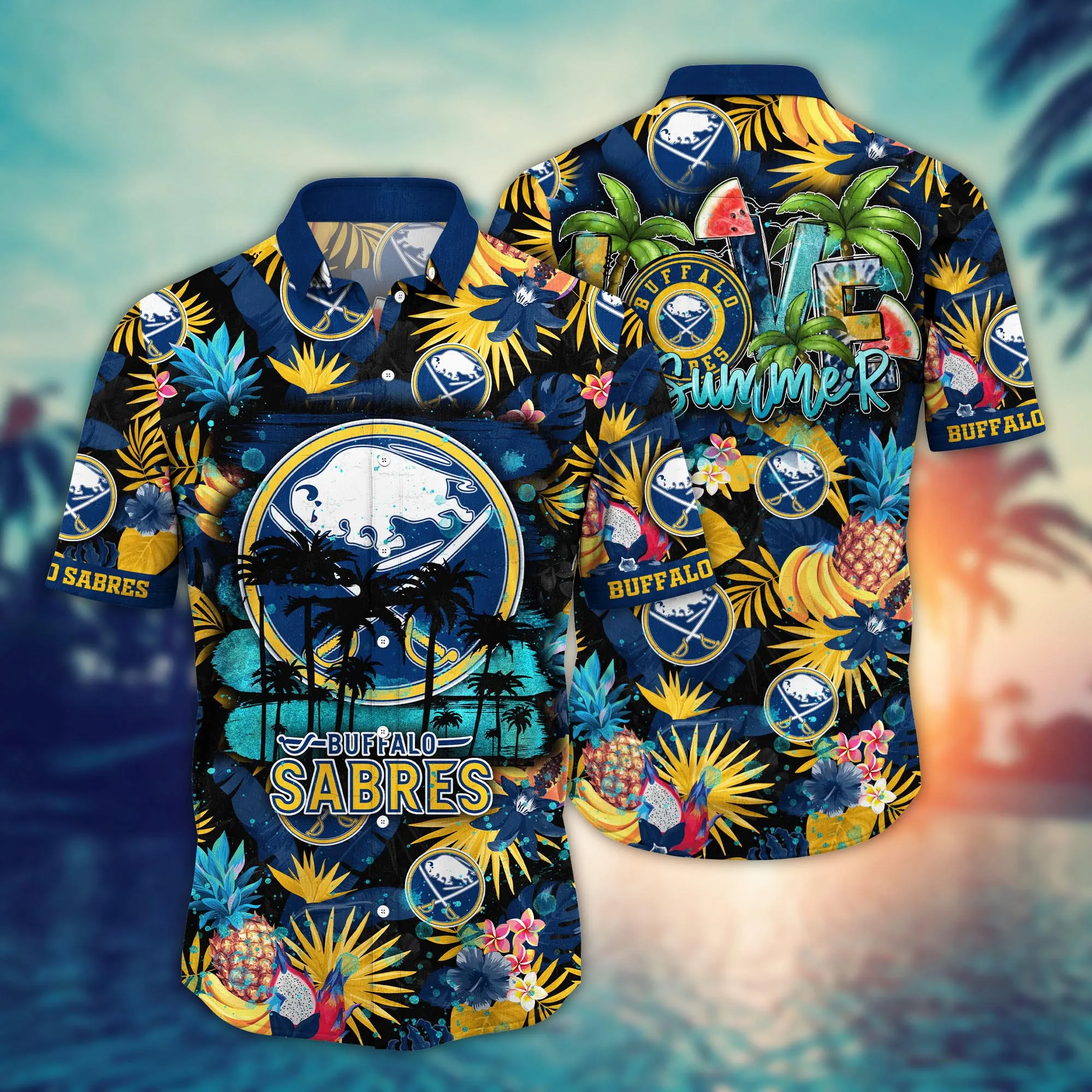 Buffalo Sabres Nhl Hawaiian Shirt Coconut Watertime Aloha Shirt