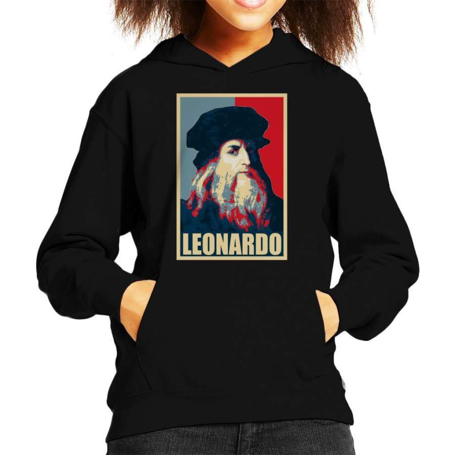 Leonardo Propaganda Poster Pop Art Kid’s Hooded Sweatshirt
