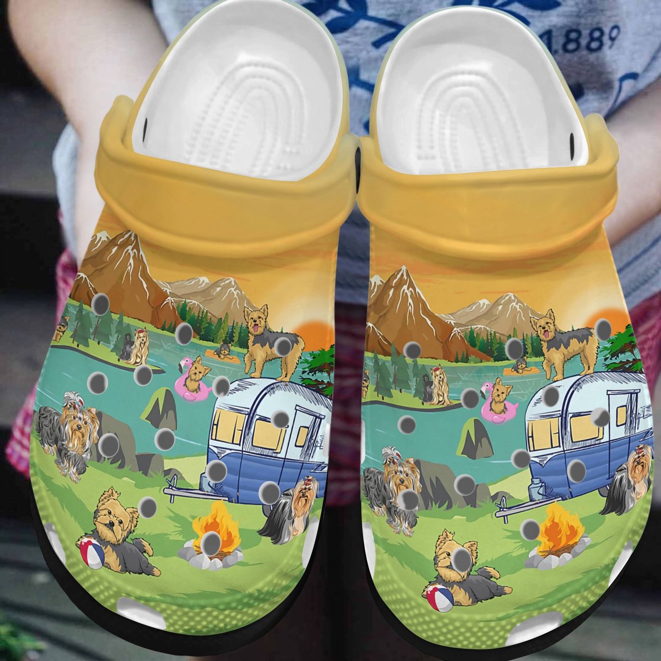 Yorkshire Personalized Clog, Custom Name, Text, Color, Number Fashion Style For Women, Men, Kid, Print 3D Camping Yorkshire