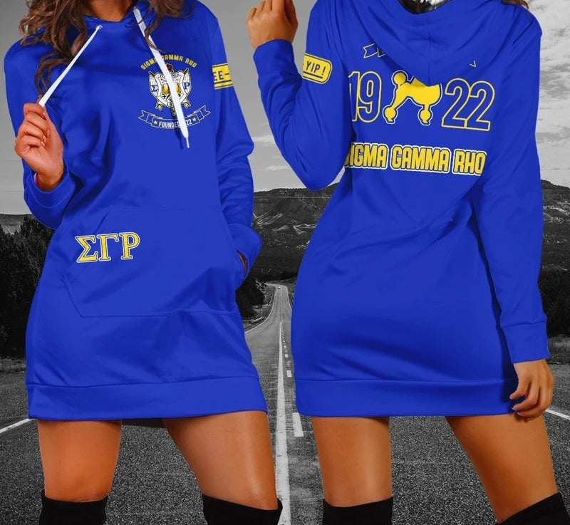 Sorority Dress – Greater Service And Greater Progress Sigma Gamma Rho Hoodie Dress