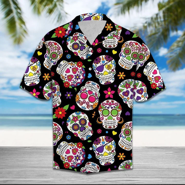 Textured Skull Summer Vibe Hawaii Shirt Ha80971