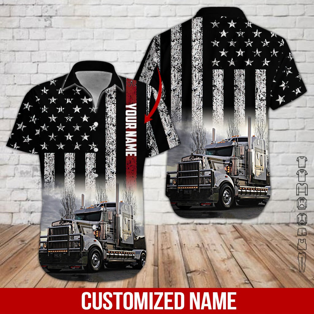 Truck Driver Custom Name Hawaii Shirt For Men Women Adult Ha62578