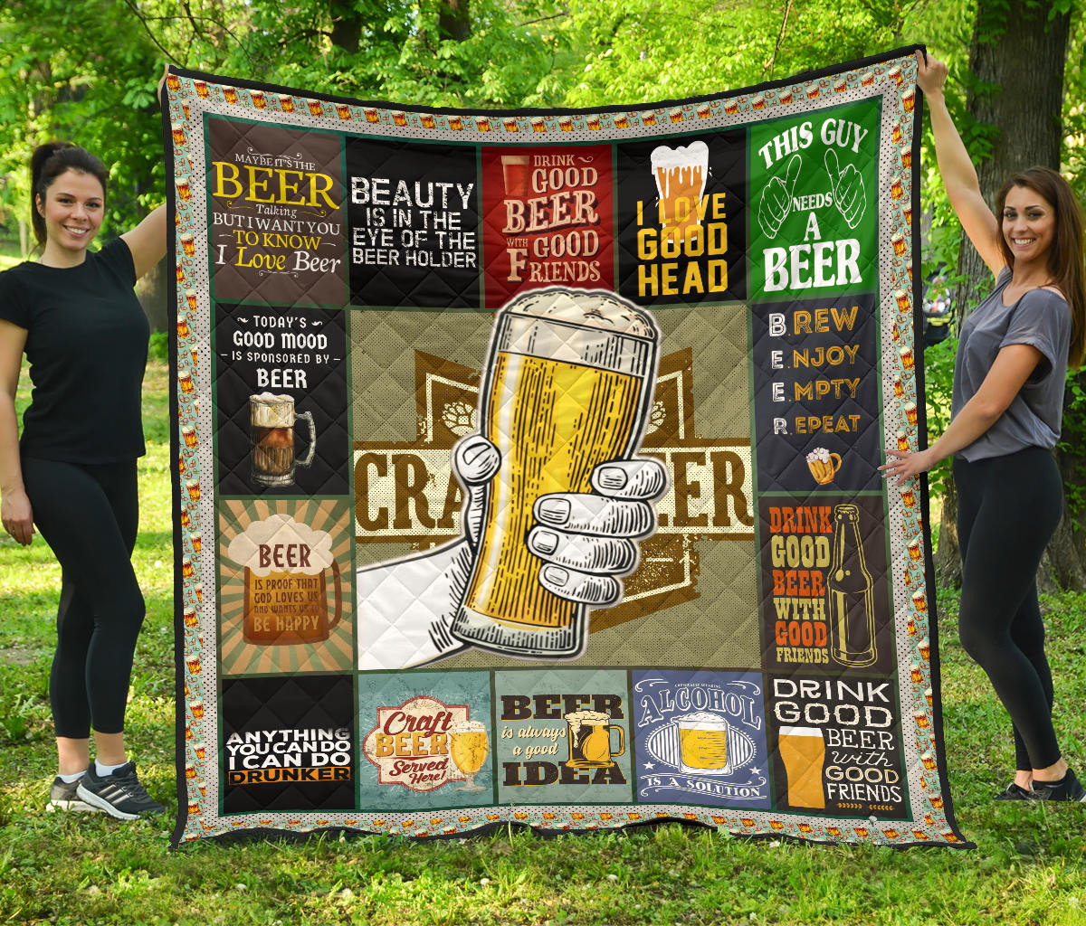 Drinking Craft Beer Premium Quilt Blanket Hobby Home Decor Custom For Fans Nt032301