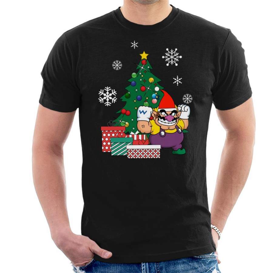 Wario Around The Christmas Tree Super Mario Bros Men’s T-Shirt