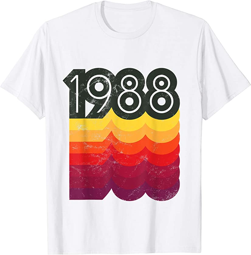 33rd Birthday Vintage Retro 80s Style 1988 T-Shirt