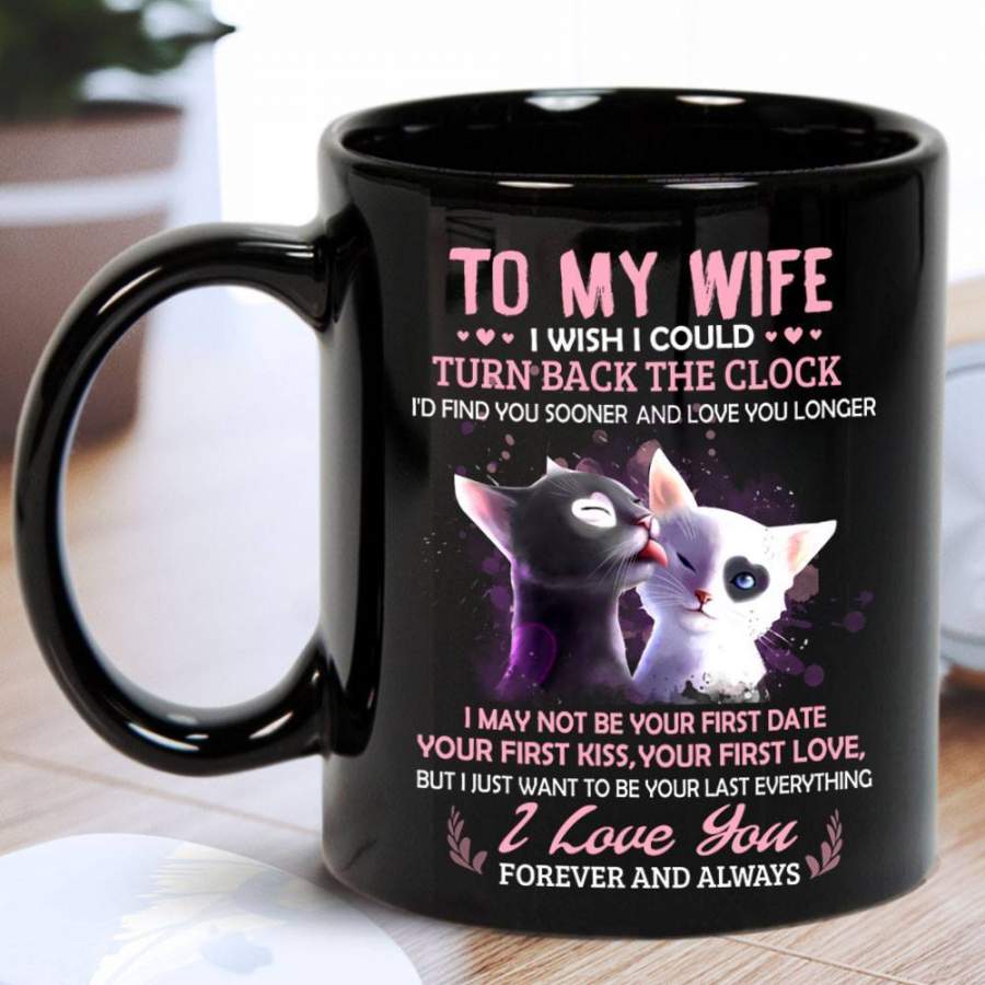 Love cat – to my wife i wish i could turn back the clock mug