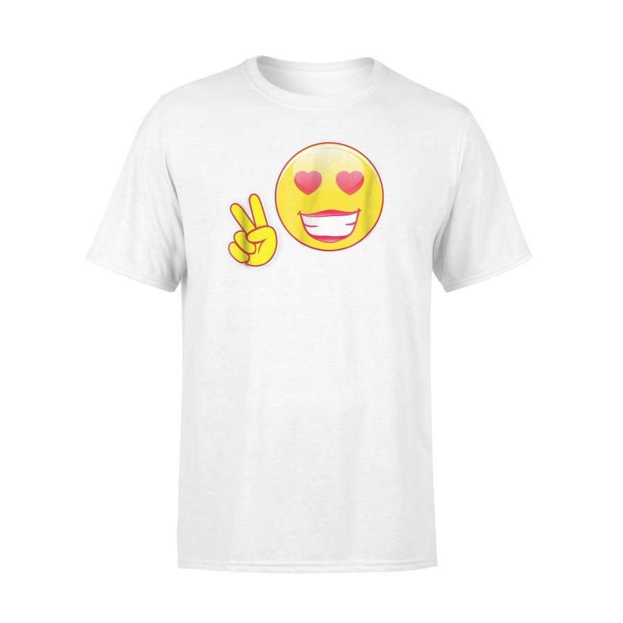 Back To School Emoji Peace Love Girls Tee T-shirt