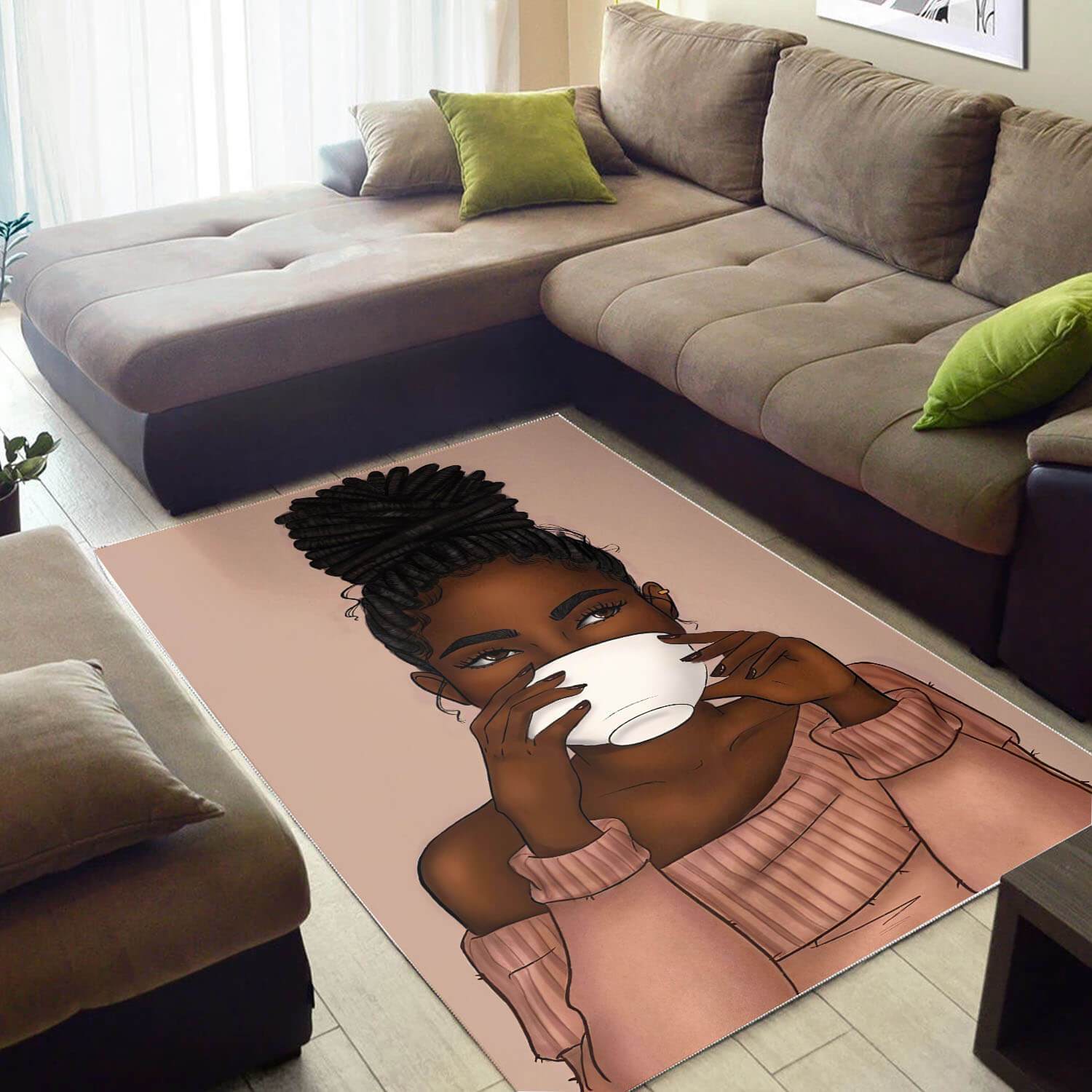 African American Area Rugs Beautiful Melanin Woman African American Art Rug Modern African Themed Living Room BPS42239