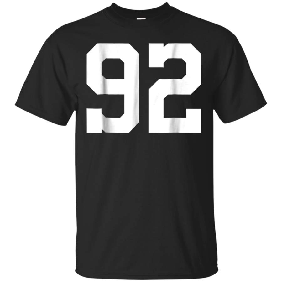 AGR 92 Sports Jersey Number T-Shirt for Team Fan Player Coach