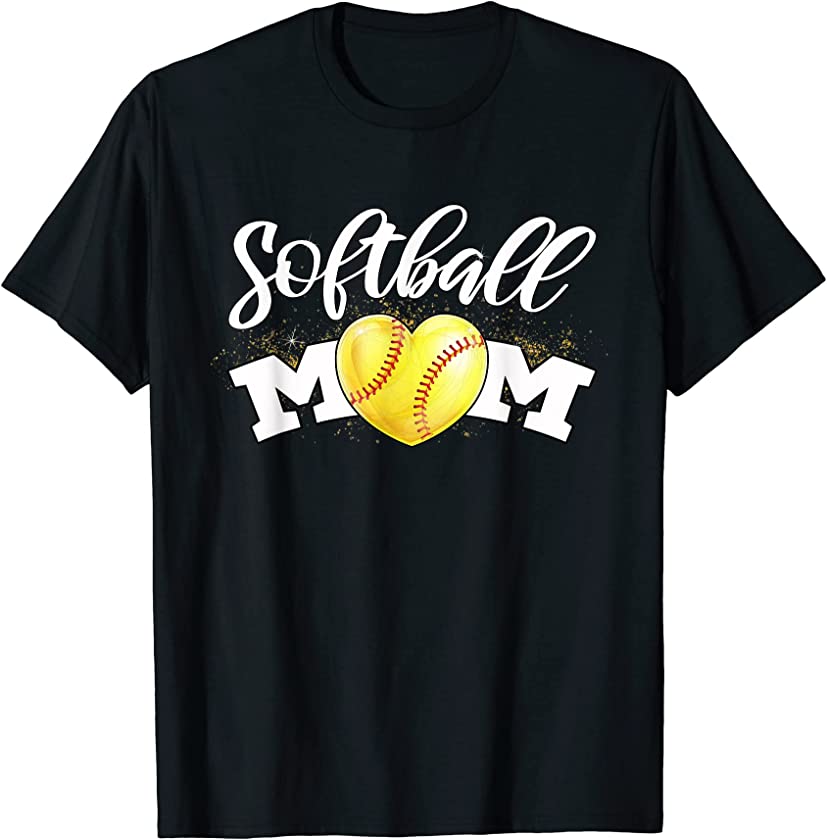 Softball Mom Leopard Mother’s Day 2022 Funny Softball Mom T-Shirt