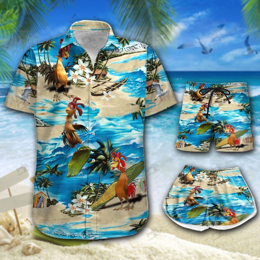 Surf Chicken Hawaiian Shirt Shorts Ha65870