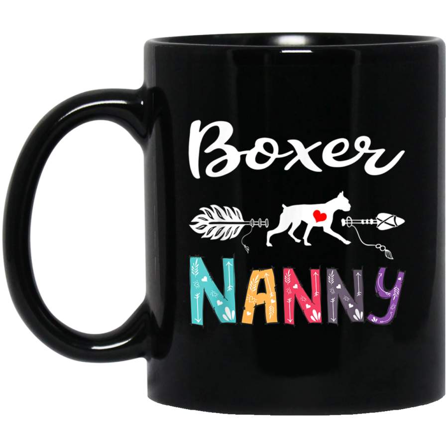 Funny Vintage Boxer Nanny Outfit Dog Mom Grandma Gifts Women Mug