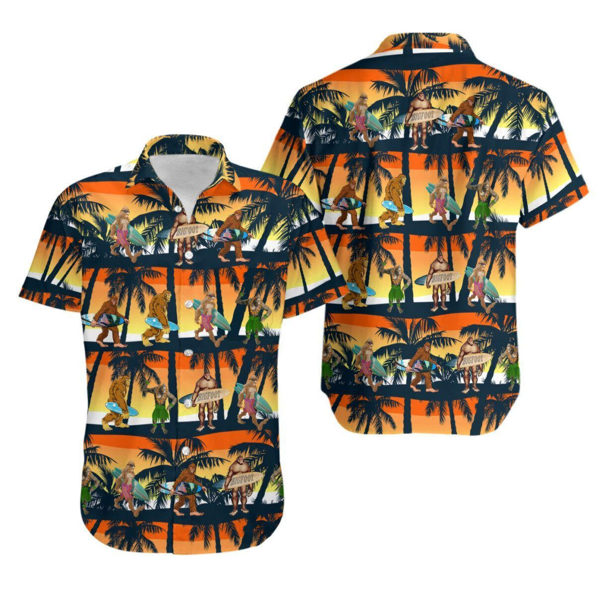 Bigfoot Activities Camping Hawaii Ii Graphic Print Short Sleeve Hawaii Shirt Size S Ha37531