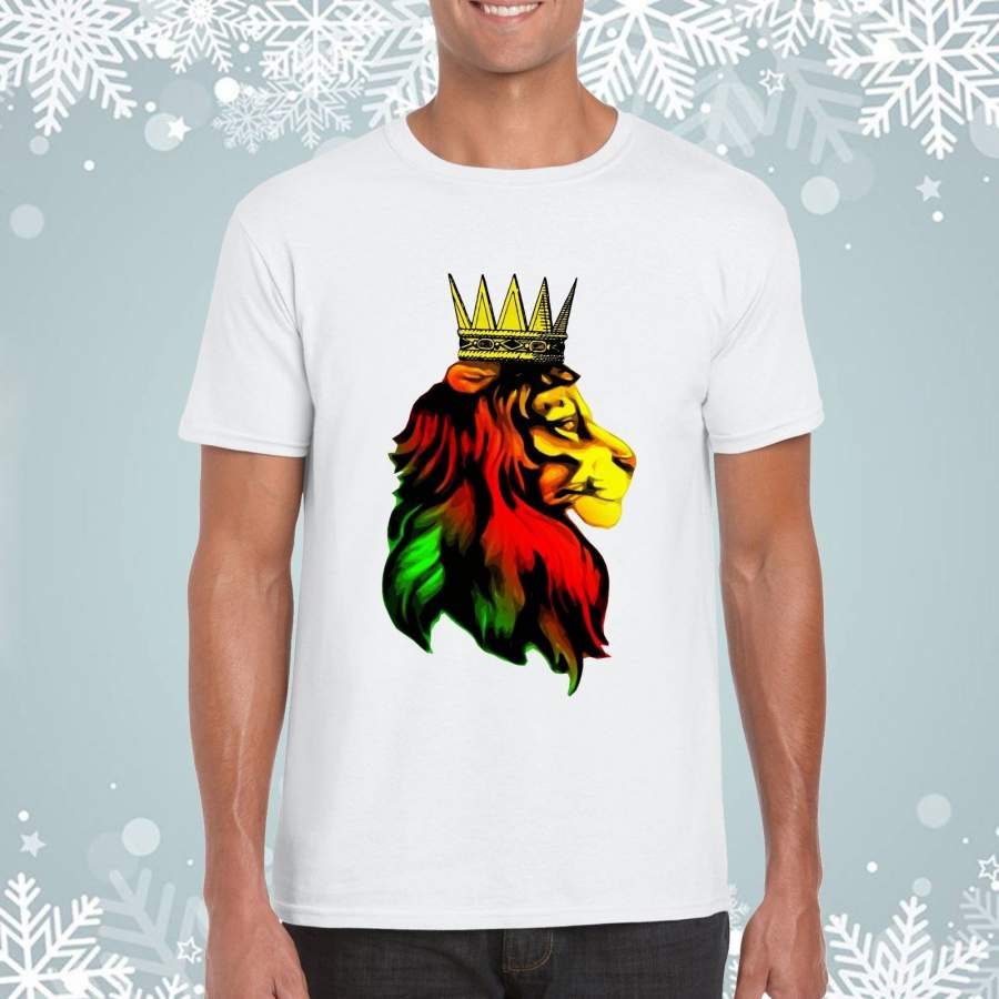 Royal Reggae Music Rasta Lion Jamaica Dub Cotton T-shirt Tshirt Tee Top