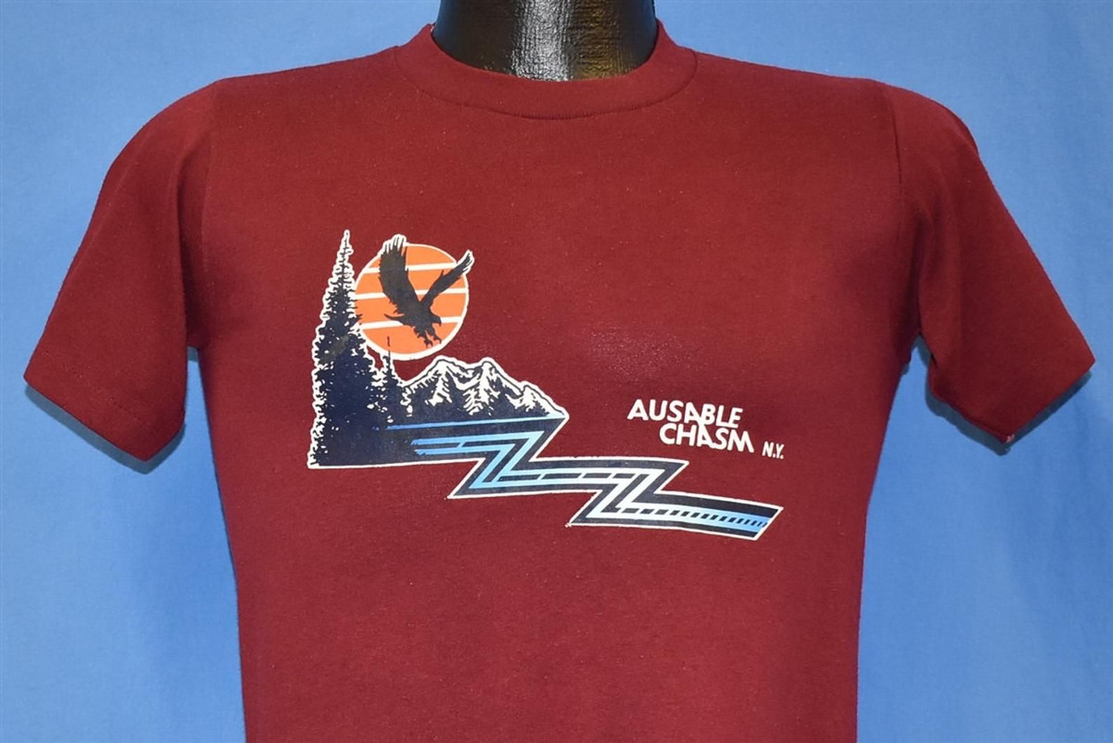 80S Ausable Chasm New York Sunset Mountain Tourist T-Shirt
