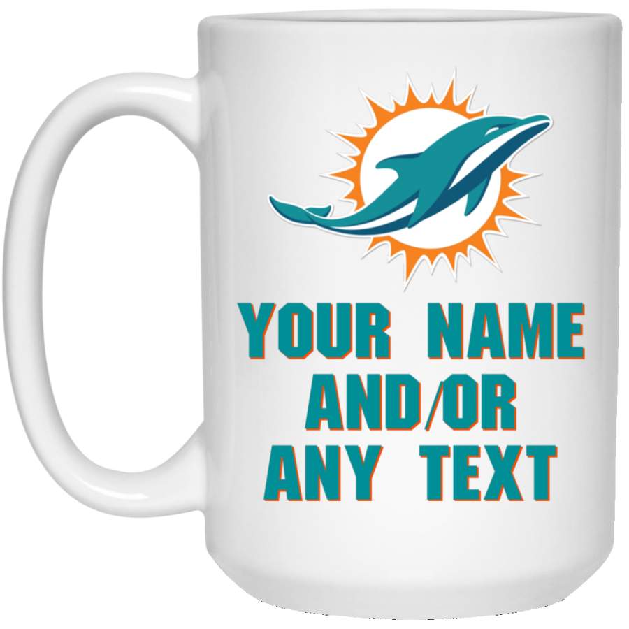 Personalized Miami Dolphins Logo Example 21504 15 oz. White Mug