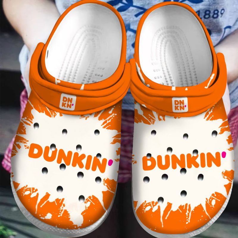 Dunkin Donuts Coffee Drink Gift Art Rubber clog Shoes Comfy Footwear