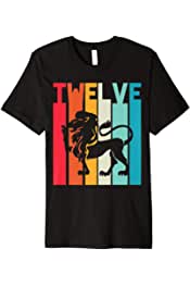 12th Birthday Leo Lion Zodiac Retro Girl Boy 12 years old Premium T-Shirt