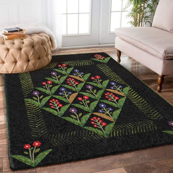 Winter Botanical Area Rug Living Room Rug Home Decor Floor Decor VH3