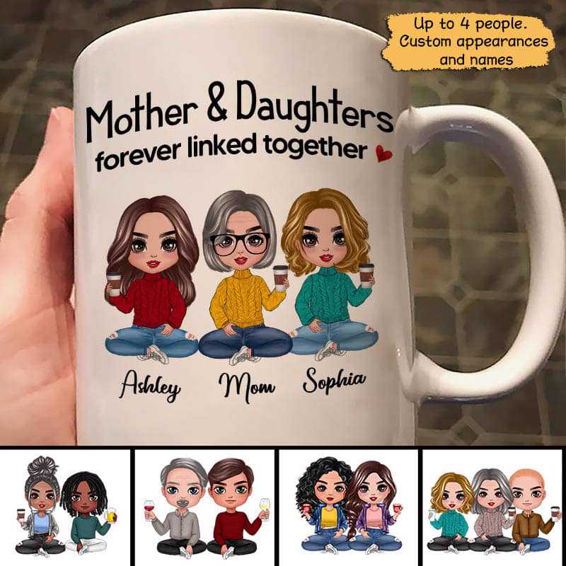 Doll Family Gift For Mom Dad Son Daughter Personalized Mug