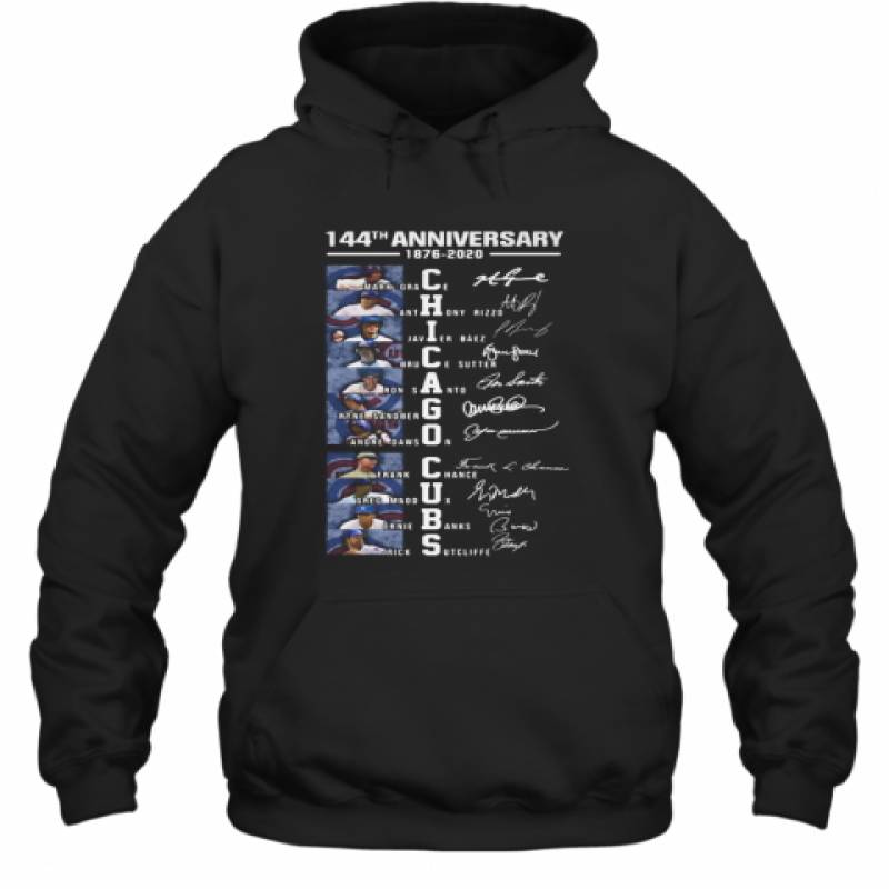 144Th Anniversary 1876 2020 Chicago Cubs Signatures Hoodie