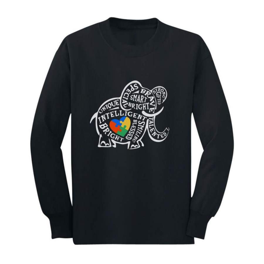 Autism Awareness Elephant Toddler/Kids Long sleeve T-Shirt