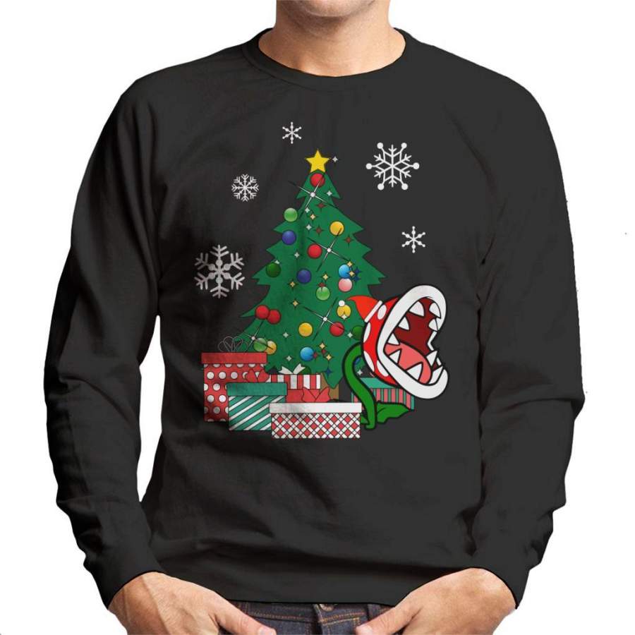 Piranha Plant Around The Christmas Tree Mario Men’s Sweatshirt