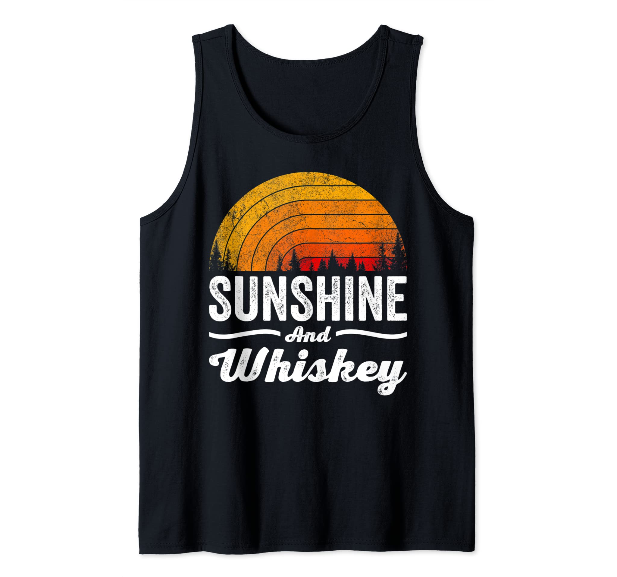 Sunshine and Whiskey Shirt Vintage Retro Funny Beach Summer Tank Top